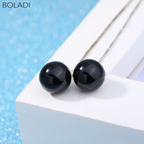 S925 pure silver red Manau earline Korean version 2021 New long stream Sunets red 100 hitch fashion elegant anti-allergy
