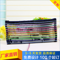 Hollowed-out Zip Pocket Rainbow Mesh Zipped zipped bag Wash Bag Custom Study Supplies Cashier Bag set to do