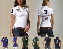 Foreign trade Europe and America polo shirt ladies sweatshirt Paul lapel short sleeve t-shirt women slim size womens clothing T