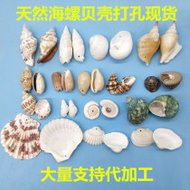 Factory direct sale natural conch white shell punching handmade DIY processing handicraft raw material punching a catty