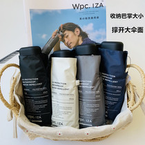 Japan wpc sunscreen umbrella male and female shade 5 fold small folding manual sunny umbrella ultra light black rubber sun umbrella