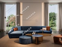 Italy Milan post-modern minimalist retro corner sofa Southeast Asia Hainan Ocean style hotel furniture
