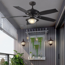 Rainproof and sunscreen outdoor ceiling fan lamp balcony pavilion sunshine room terrace villa garden waterproof fan lamp