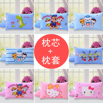 Children Pure Cotton Pillow 3-6 Year Old Kindergarten Special Baby Afternoon Nap Full Cotton Cartoon 5 Little Boy Pillow Core With Pillowcase