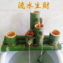 Bamboo running water device Stone trough fish tank fish basin filter Bamboo row aerator Water feature fountain decoration Air humidifier
