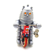Cycling ringing robot riding tricycle iron hair spring toy ms013