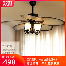 American ceiling fan Lamp Exhibition Hall restaurant with electric fan chandelier living room lamp bedroom household fan lamp