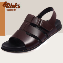 Mens sandals mens leather beach shoes thick bottom non-slip casual headlayer Bull Leather Sandals 2022 Summer New Mens Shoes