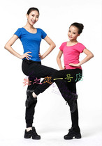 Dance love dance clothes professional tight dance clothes round neck dance clothes practice clothes dance training tops