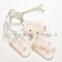 CR2032 transparent button battery holder LIR203 2 two 6V with wire cover with Switch Battery Box Flat
