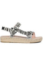 Manebi Espadrille Zebra Pattern Calf Hair Sandals 2022 Fall Winter Luxury Womens