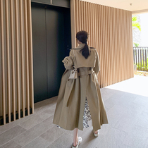 ByYou spring high end Inn wind coat card with its colour windsuit woman long with knee pituitary cashew cashew casual jacket