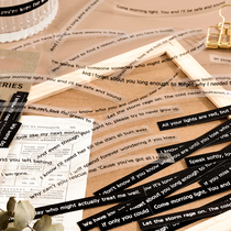 Life excerpt PET copper version paper black and white text retro hand ledger stickers decorate small patterns ins wind hand tent material