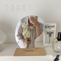 Homemade South Korea Ins Irregular Mirror Tabletop Makeup Mirror Dorm Room Desktop Single-sided Mirror Photo Props