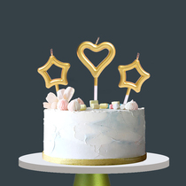 Creative heart-shaped birthday candle cake decoration fairy confession star love candle romantic heart party plug-in