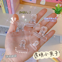 Transparent acrylic clip ins test paper long tail office stationery small fresh mini folder sealing clip ticket holder