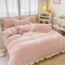 Bed linen 4 sets 100 pure cotton full cotton bed Milled Wool Quilt Cover Superior bed Sofa Bed Hood Quilt Hood