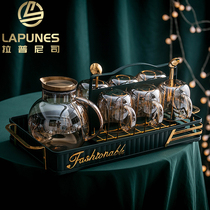 Lapunes Nordic Light Lavish Glass Water With Water Glass Home Teapot Heat Resistant High Temperature Large Capacity Cool Kettle Suit