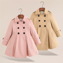 Foreign trade girls windbreaker childrens khaki childrens clothing coat in the big children Foreign style 2021 autumn clothes New Leisure