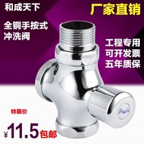 Delayed self-closing flush faucet button toilet hand press toilet flush valve toilet squatting toilet manual