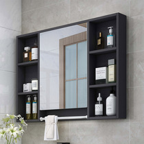 Solid wood bathroom mirror with shelf mirror cabinet Bathroom mirror storage cabinet storage toilet vanity mirror