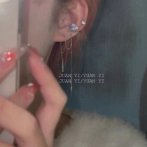 emo ~ Caring no earbugles Earbone Clips Silver personality Fairy Heart Type Earrings Sweet and refined minimalist ear clip