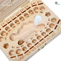 Milk teeth baby teeth box replace teeth save children put fetal hair solid wood collection teeth storage souvenirs