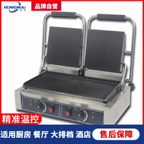 Pressure Plate Pickpocket Oven Commercial Double Head Frying Bull Pickpocketing 3-Wen-cured widening squid frying-and-frying oven electric frying and roasting panini machine