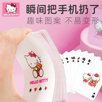Hello Kitty Childrens Poker Girls Cards Toy Card Cartoon Mini Creative Fun Portable Iron Box