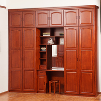 All solid wood cedar custom bedroom furniture 2345 flat door wardrobe free combination wardrobe top cabinet