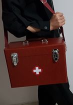 14 inch new medicine box leather clinic box home storage luggage emergency medical box country barefoot doctor use