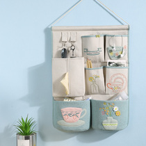Creative storage hanging bag hanging pocket Multi-layer multi-pocket debris wall-mounted door rear storage bag Fabric wall-mounted storage bag