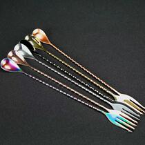 Bar raiders Professional bartender uses Japanese three-pronged fine spiral bar spoon mixing stick mixing spoon BarSpoon