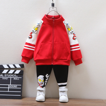 Ottman clothes boy Spring and autumn suit 2022 new ocean gas baby handsome and casual cardio-hoodie sports children clothes
