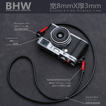 (BHW) camera shoulder strap head layer leather strap cowhide micro single retro art suitable for Fuji Sony