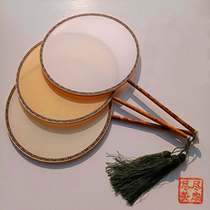 Ancient style Xiang Fei bamboo long handle group fan Silk cooked silk fan surface Gongbi hand-painted blank group fan embroidery palace fan silk fan