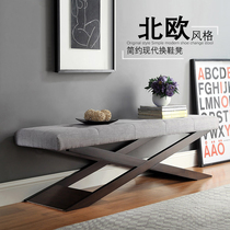 Light luxury shoe bench Nordic home door living room bench bedroom bed tail stool clothing store cloakroom try shoe stool