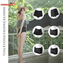 ~ Swimming trunks conservative female base skirt-proof Triangle flat corner swimming light alone High waist black size shorts warm