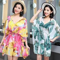 ~ Korean beach skirt bikini wrap dress seaside gauze swimwear summer oversized sunscreen hot spring swimming