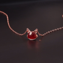 Fortune Tiger Necklace Female Collarbone Chain Autumn winter light luxury niche carnelian pendant zodiac accessories Honmei year gift