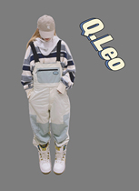 QLeo original full-pressure rubber for men and women with pants windproof Waterproof warm ski pants Korean version 2021 tide veneer equipment