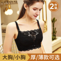 Bandeau-style anti-light underwear womens summer thin breathable without steel rings small chest gathered to close the breast-wrapped bra cover