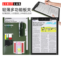 Japan Hilly A4 folder board folder Folder Multi-function horizontal writing board book pad Lihit lab stationery Student writing test paper finishing business office paper file black clip