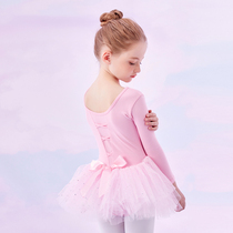 Dance clothes childrens female practice clothes autumn and winter long sleeve ballet dress girls Chinese dance Girls performance clothes dance clothes