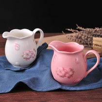 European creative ceramic cherry blossom milk pot Milk Cup Milk Tank Coffee Milk Cup cup milk spoon coffee kit