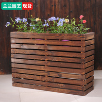 Wooden fence rectangular flower slot wooden fence Flower Pot Cafe restaurant partition anticorrosive wood flower stand grid Outdoor