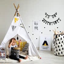 INS Nordic Indian Triangle Tent Children Cotton Canvas Game House Boys and Girls Baby Indoor Toy House