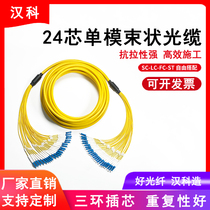 Telecom-grade single-mode 24-core bundle fiber optic cable pigtail indoor room outdoor fiber jumper SC to LC-FC-ST