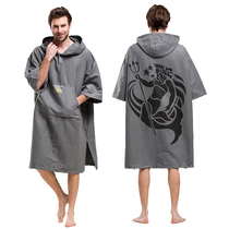 Swimming bathrobe Hiturbo diving quick-drying absorbent changing clothes men's beach with windproof cloak warm hot spring bath towel
