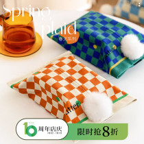 Fan shop checkerboard paper drawing set fabric tissue box ins decorative tissue cover office home living room car